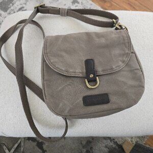 TRAVELON Anti-Theft Courier Saddle Crossbody- Dark beige